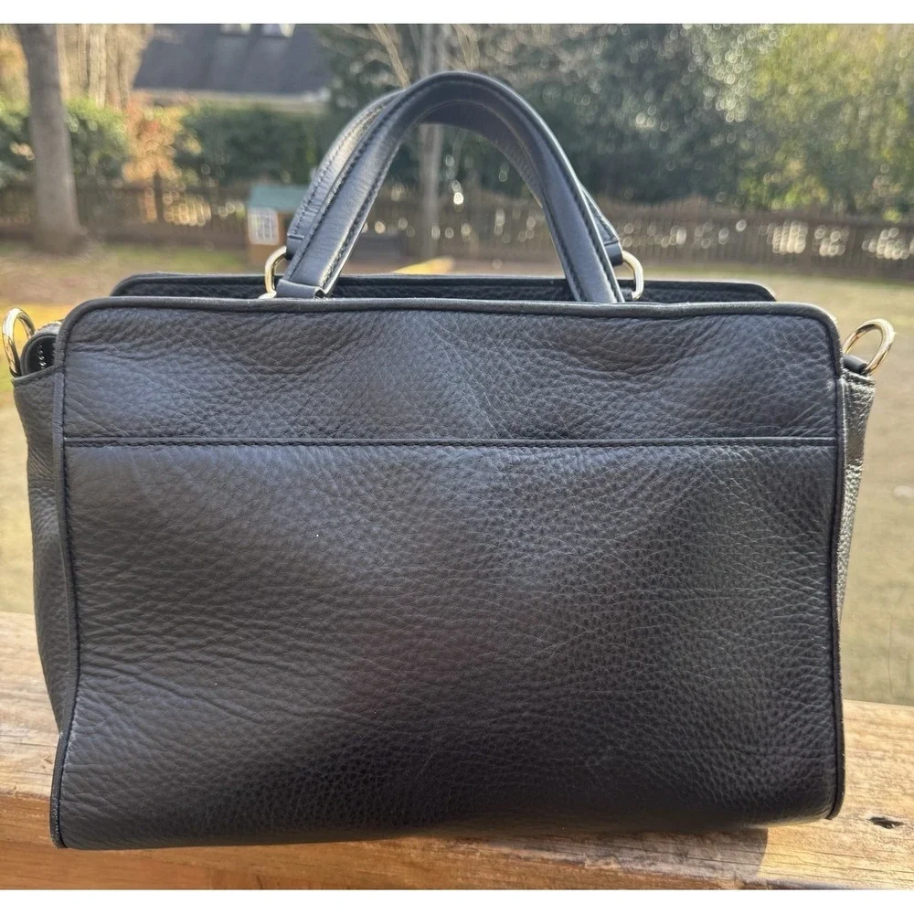 Kate Spade Chatham Lane Harlan Satchel Black Leather‎  & Suede Gold Hardware Bag